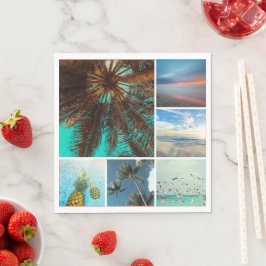 Aangepaste 6 foto collage gepersonaliseerde papier servet
