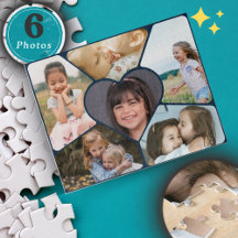 Aangepaste 6 foto collage puzzel - gepersonaliseer