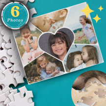 Aangepaste 6 foto collage puzzel - gepersonaliseer