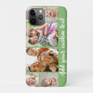 Aangepaste 6 foto collage script tekst lichtgroen Case-Mate iPhone case