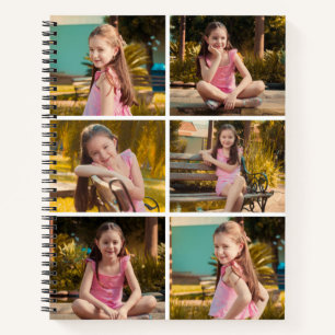 Aangepaste 6 Foto Collage Spiraal Notebook Notitieboek