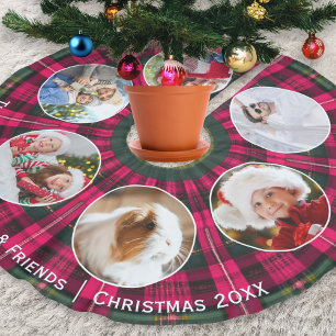 Aangepaste 6 Foto Familie Galerij Plaid Kerstmis Kerstboom Rok