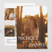 Aangepaste 6 foto Trendy bruiloft Save the Date Ka Kaart (Voorkant / Achterkant)