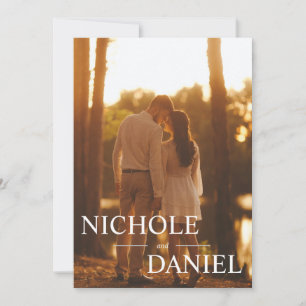 Aangepaste 6 foto Trendy bruiloft Save the Date Ka Kaart