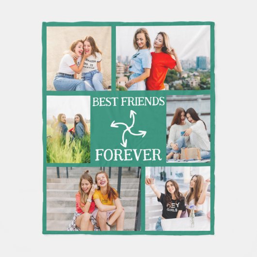 Aangepaste 6 foto verticale BFF-cadeau voor haar t Fleece Deken (Voorkant)