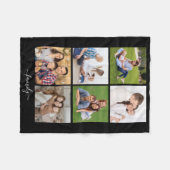 Aangepaste 6 fotocollage-familie, aangepaste tekst fleece deken (Voorkant (Horizontaal))