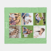 Aangepaste 6 fotocollage-familie, aangepaste tekst fleece deken (Voorkant (Horizontaal))