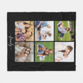 Aangepaste 6 fotocollage-familie, aangepaste tekst fleece deken (Voorkant (Horizontaal))