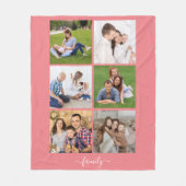 Aangepaste 6 fotocollage-familie, aangepaste tekst fleece deken (Voorkant)