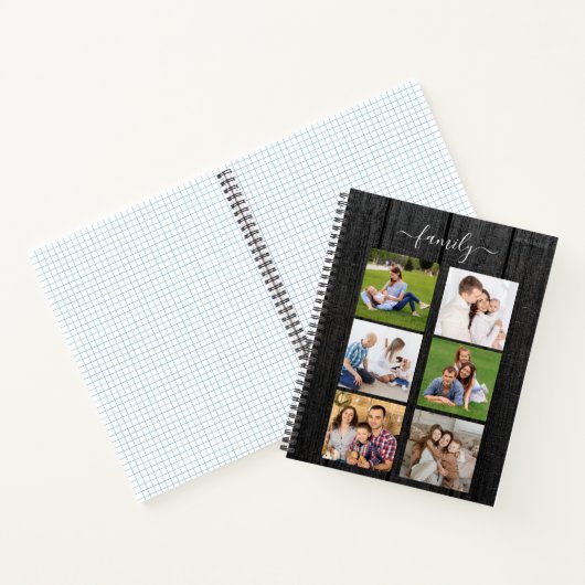 Aangepaste 6 fotocollage-familie, aangepaste tekst notitieboek (Binnen)