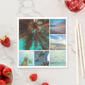 Aangepaste 6 fotocollage gepersonaliseerde papiere servet (Insitu)