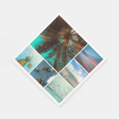 Aangepaste 6 fotocollage gepersonaliseerde papiere servet (Hoek)