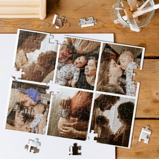 Aangepaste 6 Fotogalerij Collage gepersonaliseerd Legpuzzel
