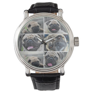 Aangepaste 6 foto's collage horloge
