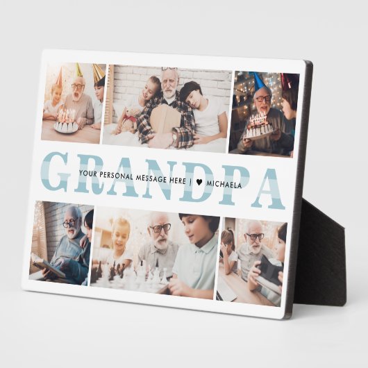 Aangepaste 6-fotoversie aangepaste tekst tabletop fotoplaat (Zijkant)