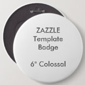 Aangepaste 6-inch kolossale Sjabloon voor ronde ba Ronde Button 6,0 Cm (Voorkant /achterkant)