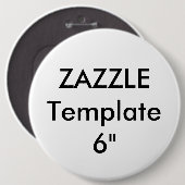 Aangepaste, 6-inch ronde Button (Voorkant /achterkant)