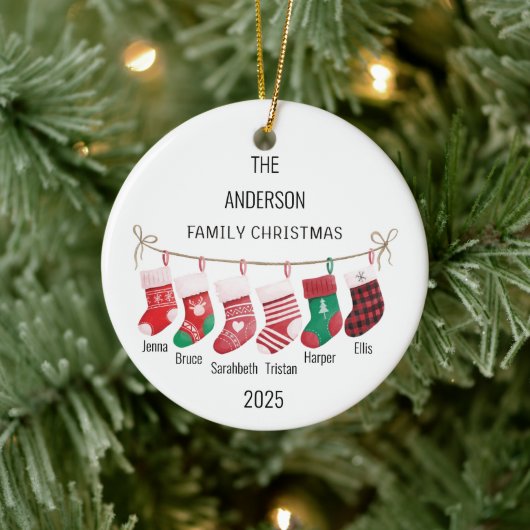 Aangepaste 6 Kousnamen / Jaar Kerst Ornament (Boom)
