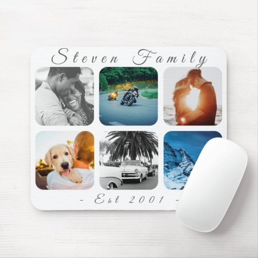 Aangepaste 6 Sjabloon Fotonaamscript Muismat (Met muis)