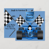 AANGEPASTE 6e BIRTHDAY Race Car Invitation Kaart (Voorkant / Achterkant)