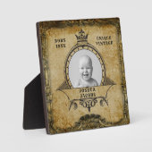 Aangepaste 70e  foto-sjabloon voor geboorte fotoplaat (Voorkant)