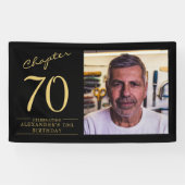 Aangepaste 70e verjaardag banner met foto en naam (Horizontaal)