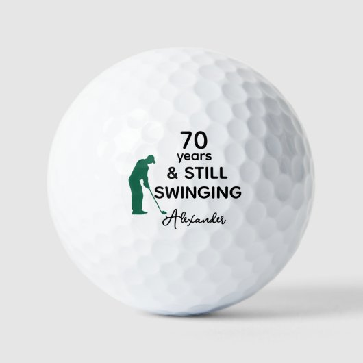 Aangepaste 70e verjaardag Grappig Nog steeds swing Golfballen (Voorkant)