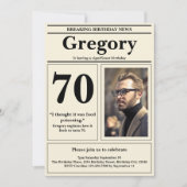 Aangepaste 70e verjaardag Grappige offerte Retro K Kaart (Voorkant)