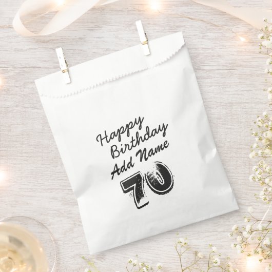 Aangepaste 70e verjaardag van Favor Bags Bedankzakje (Geknipt)