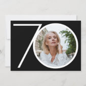 Aangepaste 70e verjaardag zwarte, minimale foto kaart (Voorkant)