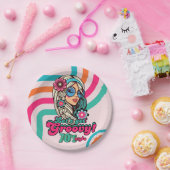 Aangepaste 70's Retro Disco Verjaardag Boogie Groo Papieren Bordje (Feest)