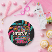 Aangepaste 70's Retro Disco Verjaardag Boogie Groo Papieren Bordje (Feest)