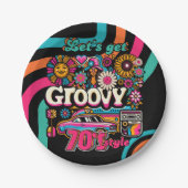 Aangepaste 70's Retro Disco Verjaardag Boogie Groo Papieren Bordje (Voorkant)