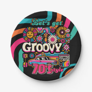 Aangepaste 70's Retro Disco Verjaardag Boogie Groo Papieren Bordje