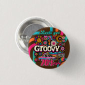 Aangepaste 70's Retro Disco Verjaardag Boogie Groo Ronde Button 3,2 Cm (Voorkant /achterkant)