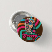 Aangepaste 70's Retro Disco Verjaardag Boogie Groo Ronde Button 3,2 Cm (Voorkant /achterkant)