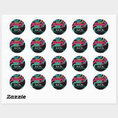 Aangepaste 70's Retro Disco Verjaardag Boogie Groo Ronde Sticker (Vel)