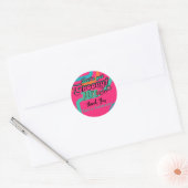 Aangepaste 70's Retro Disco Verjaardag Boogie Groo Ronde Sticker (Envelop)