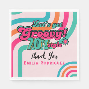 Aangepaste 70's Retro Disco Verjaardag Boogie Groo Servet