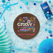 Aangepaste 70's Retro Disco Verjaardags Boogie Gro Papieren Bordje (Feest)