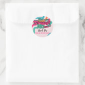 Aangepaste 70's Retro Disco Verjaardags Boogie Gro Ronde Sticker (Tas)