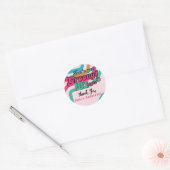 Aangepaste 70's Retro Disco Verjaardags Boogie Gro Ronde Sticker (Envelop)