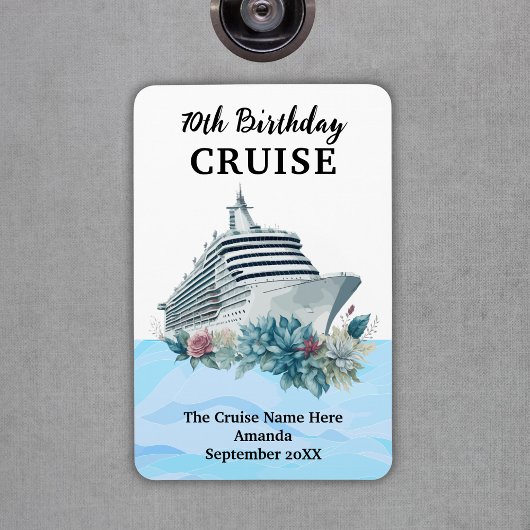 Aangepaste 70ste verjaardag cruise cabin deur magneet
