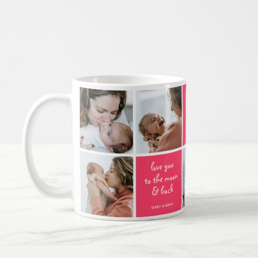 Aangepaste 7 foto Beste moeder ooit Mok (Links)