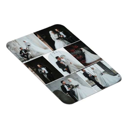 Aangepaste 7-foto bruiloft collage magneet (Rechterzijde)