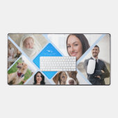 Aangepaste 7-foto Collage Desk Mat met Monogram (Keyboard & Muis)