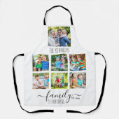 Aangepaste 7 foto collage familienaam citaat wit schort (Voorkant)