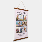Aangepaste 7 foto collage Werelds beste moeder Hangend Wandkleed (Gebogen)