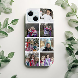 Aangepaste 7 fotocollage iPhone 15 case