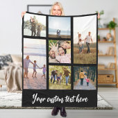 Aangepaste 7 fotocollage fleece deken